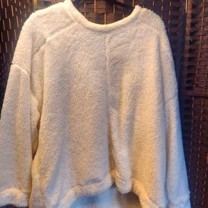 Heavy off white Sherpa oversized top.